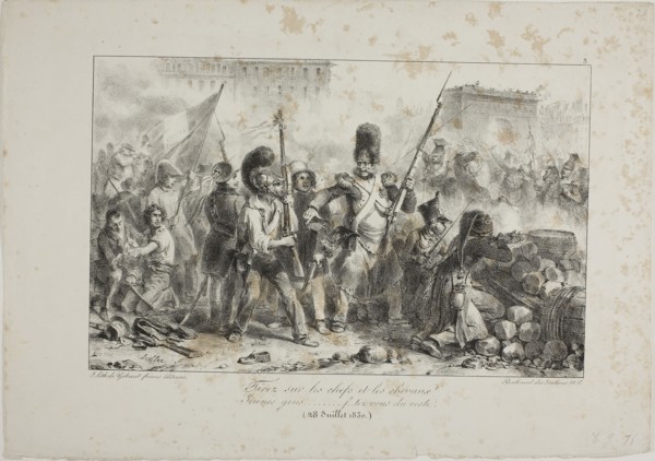 Fire on the Leaders and Cavalry…, 1830–31, Denis Auguste Marie Raffet (French, 1804-1860), printed