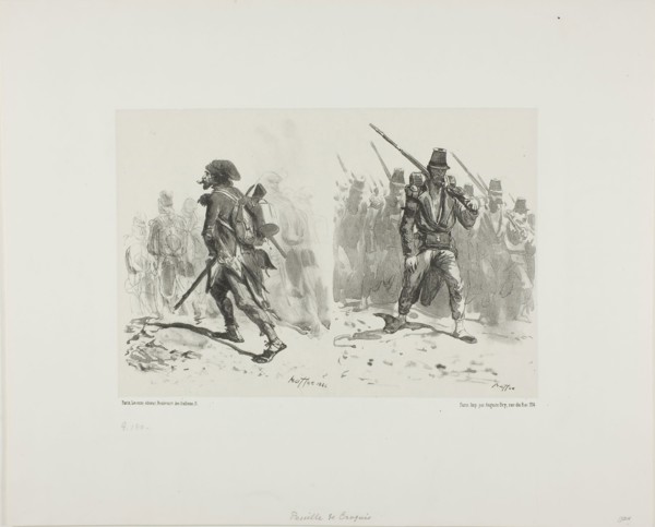 Sheet of Sketches, 1842, Denis Auguste Marie Raffet (French, 1804-1860), printed by Auguste Bry