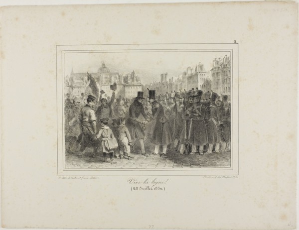 Long Life to the Troops!, July 28, 1830, Denis Auguste Marie Raffet (French, 1804-1860), printed by
