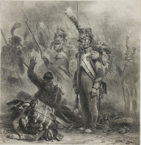 Close the Ranks, 1832, Denis Auguste Marie Raffet, French, 1804-1860, France, Lithograph in black