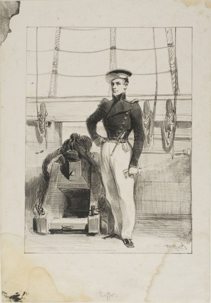 Royal Navy, Line Crew, Ship’s Ensign, 1830–33, Denis Auguste Marie Raffet, French, 1804-1860,