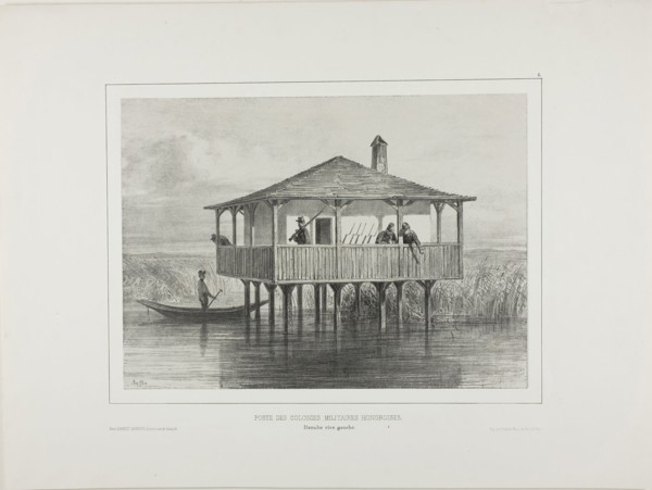 Hungarian Military Colony Post, Left Bank of the Danube River, 1838, Denis Auguste Marie Raffet