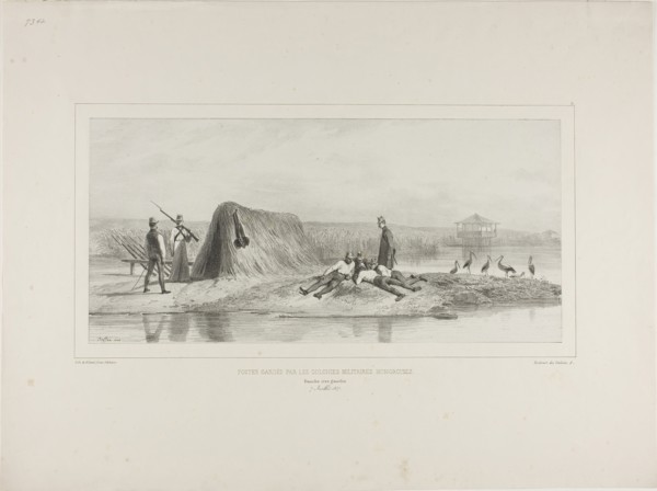 Guard Post for the Hungarian Military Colonies, Left Bank of the Danube, July 7, 1837, 1838, Denis