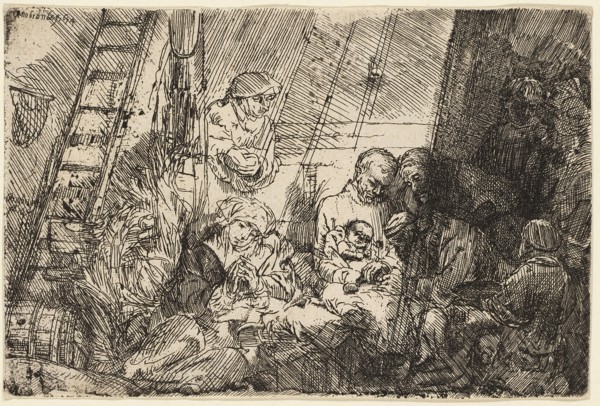 The Circumcision in the Stable, 1654, Rembrandt van Rijn, Dutch, 1606-1669, Holland, Etching on