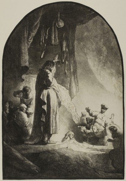 The Raising of Lazarus: The Larger Plate, c. 1632, Rembrandt van Rijn, Dutch, 1606-1669, Holland,