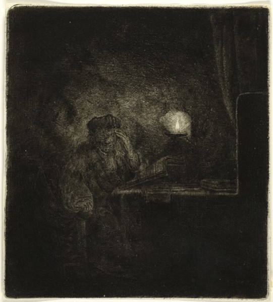 Student at a Table by Candlelight, 1642/65, Salomon Savery (Dutch, 1594-1683), after Rembrandt van