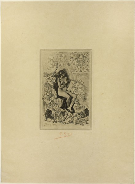 Frontispiece for Rimes de Joie, 1881, Félicien Rops, Belgian, 1833-1898, Belgium, Heliogravure,