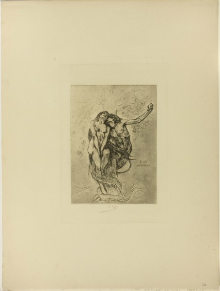 Temptation or the Apple, n.d., Félicien Rops, Belgian, 1833-1898, Belgium, Heliogravure, with