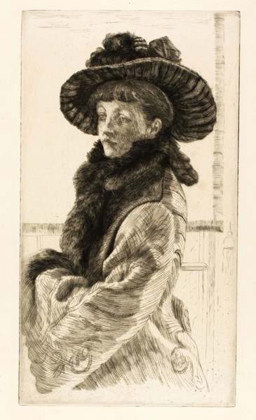 Mavourneen, 1876, James Tissot, French, 1836-1902, France, Drypoint and etching on cream laid