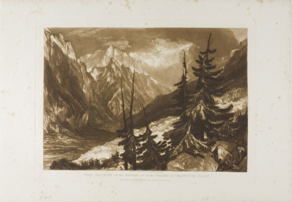 The Source of the Arveron, plate 60 from Liber Studiorum, published January 1, 1816, Joseph Mallord