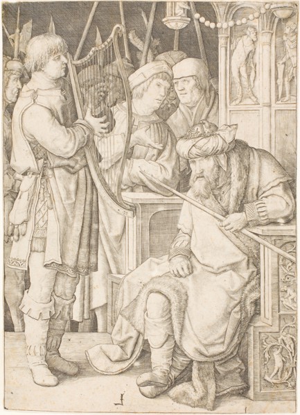 David Playing the Harp Before Saul, c. 1508, Lucas van Leyden, Netherlandish, c. 1494-1533,