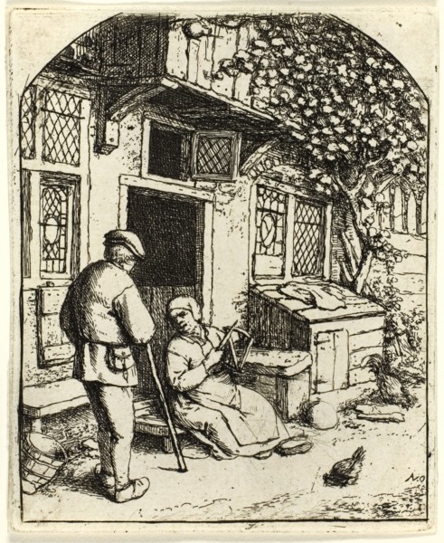The Woman Winding upon a Reel, c. 1668, Adriaen van Ostade, Dutch, 1610-1685, Holland, Etching in