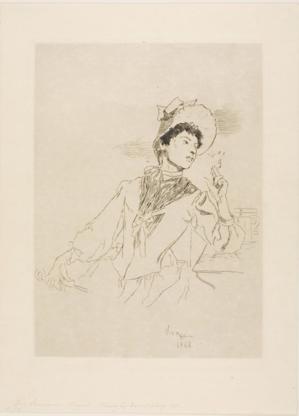 Woman Smoking a Cigarette, 1888, Daniel Urrabieta Vierge, French, born Spain, 1851-1904, France,