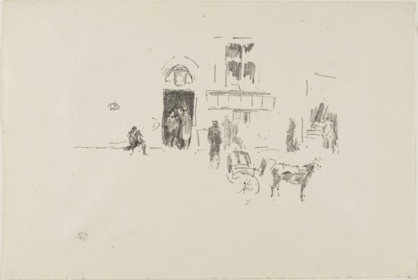 Gaiety Stage Door, 1879/87, James McNeill Whistler, American, 1834-1903, United States, Transfer