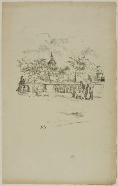 The Pantheon, from the Terrace of the Luxembourg Gardens, 1893, James McNeill Whistler, American,