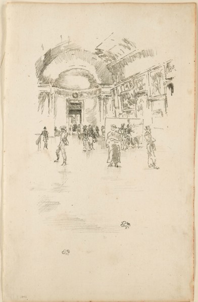 The Long Gallery, Louvre, 1894, James McNeill Whistler, American, 1834-1903, United States,