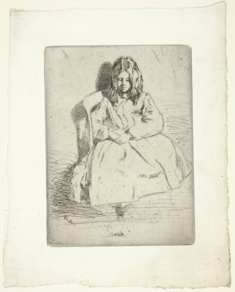 Annie, Seated, 1858/59, James McNeill Whistler, American, 1834-1903, United States, Etching and