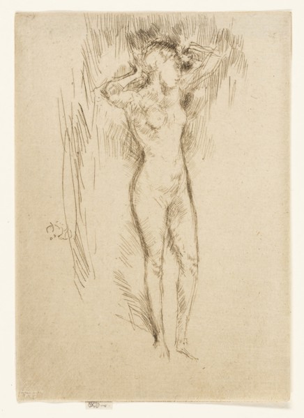 Binding the Hair, 1887, James McNeill Whistler, American, 1834-1903, United States, Etching with