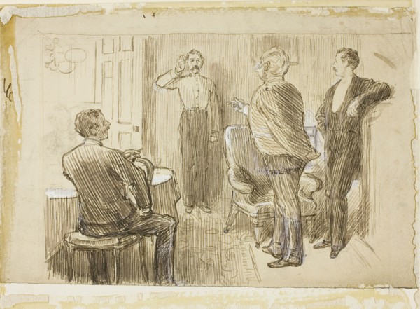 Officer and Orderly, 1870/91, Charles Keene, English, 1823-1891, England, Pen and brown ink, with