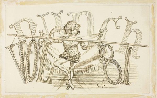 Study for Title Page from Punch, Volume 81, 1881, Charles Keene, English, 1823-1891, England, Pen