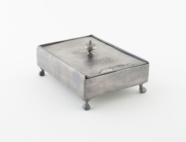 Inkwell, 1652/78, Isaac Ruprecht, German, 1652-1678, Germany, Augsburg, Pewter, 7.6 × 15.2 × 10.2