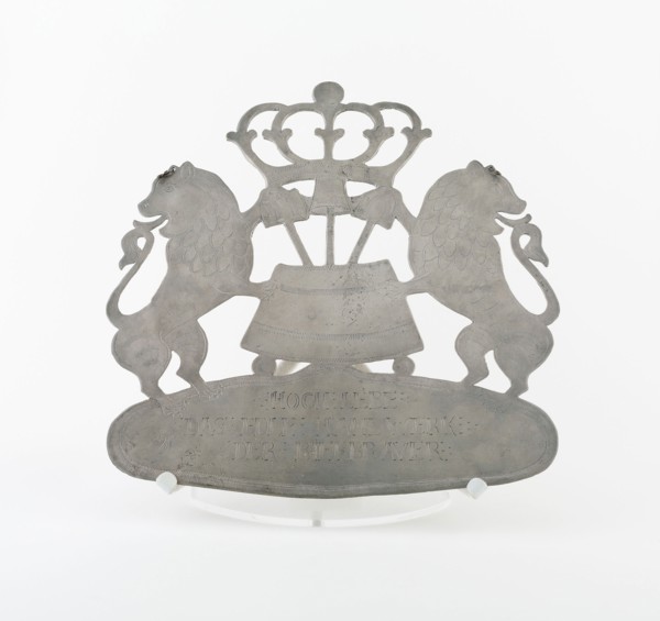 Guild Plaque for a Beer Brewer, 1790, Bavaria, Germany, Bayern, Pewter, 34.9 × 34 × 7.6 cm (13 3/4
