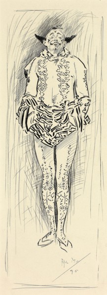 Pierrot, 1895, Philipp William May, English, 1864-1903, England, Pen and black ink over traces of