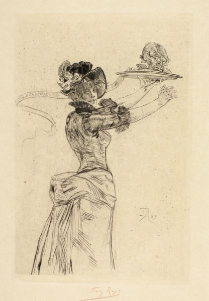 Modernity, 1883, Félicien Rops, Belgian, 1833-1898, Belgium, Drypoint on cream wove paper, 189 ×