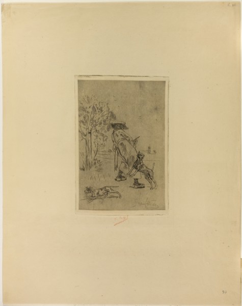 Taking Tea, 1875, Félicien Rops, Belgian, 1833-1898, Belgium, Etching, soft varnish (vernis mou)