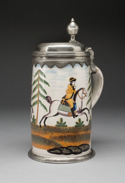 Tankard, c. 1770, Germany, Crailsheim, Period of Johann Georg Weiss Jr, Germany, Tin-glazed