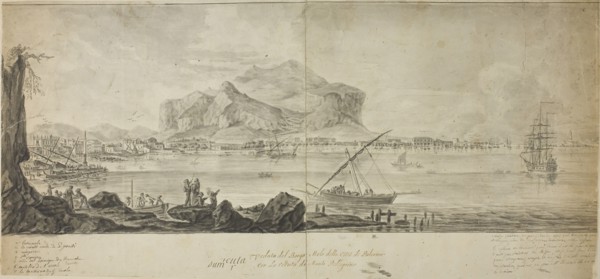 View of the City and Harbor of Palermo with a View of Monte Pellegrino, n.d., Adrien Manglard,