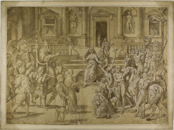 Pope Sylvester Blessing the Emperor Constantine, n.d., after Giulio Pippi, called Giulio Romano,