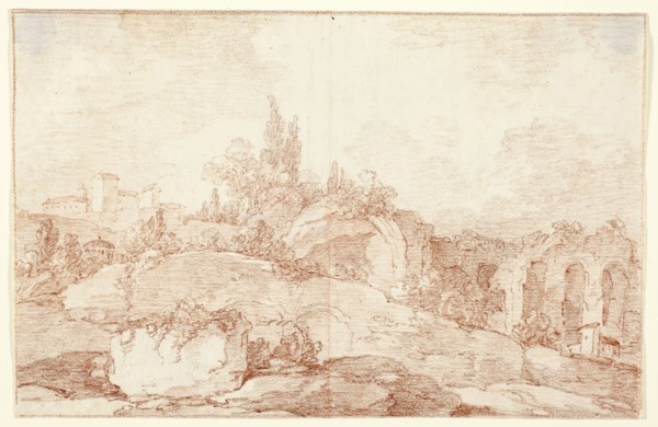 Landscape of the Italian Campagna, 1780, Jens Petersen Lund, Danish, 1725/30-after 1793, Denmark,