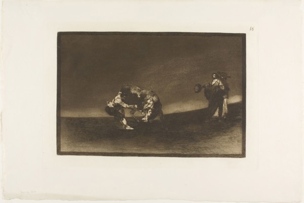 The Same Man Throws a Bull in the Ring at Madrid, plate 16 from The Art of Bullfighting, 1814/16,