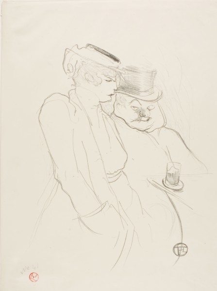 In Their Forties, 1893, Henri de Toulouse-Lautrec, French, 1864-1901, France, Lithograph on cream