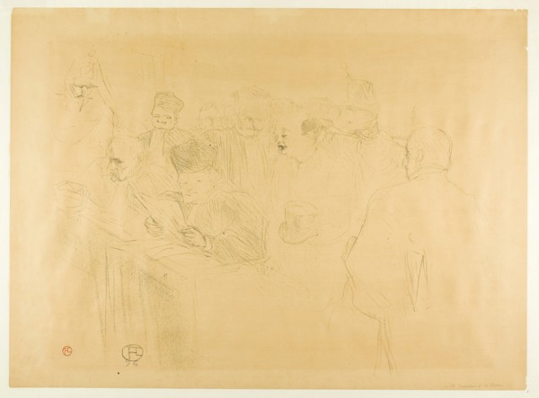 The Lebaudy Trial, Mademoiselle Marsy Giving Evidence, 1896, Henri de Toulouse-Lautrec, French,