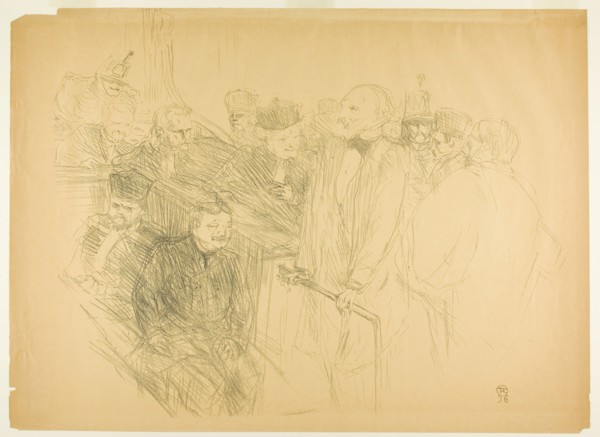 The Arton Trial, Ribot Giving Evidence (second plate), 1896, Henri de Toulouse-Lautrec, French,