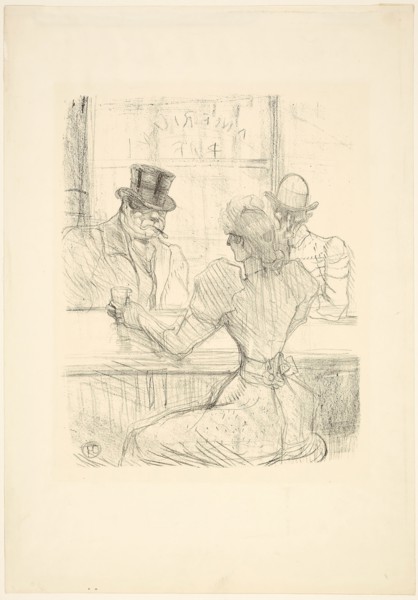 In the Picton Bar (American Bar), rue Scribe, 1896, Henri de Toulouse-Lautrec, French, 1864-1901,