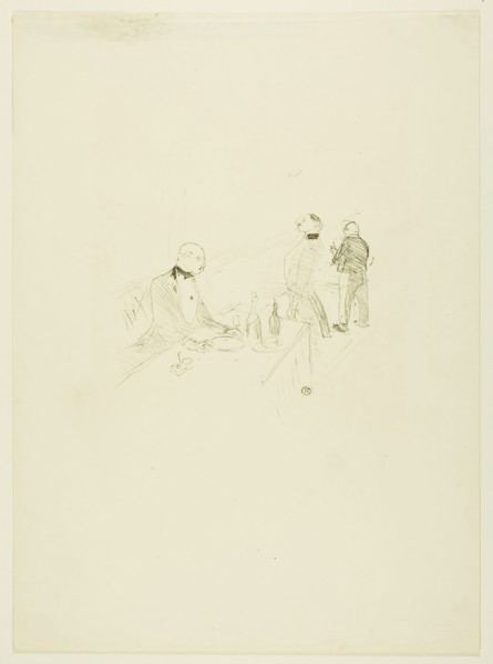 At the Maison d’Or, 1897, Henri de Toulouse-Lautrec, French, 1864-1901, France, Color lithograph on