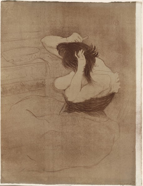 Woman Combing Her Hair—La Coiffure, plate seven from Elles, 1896, Henri de Toulouse-Lautrec