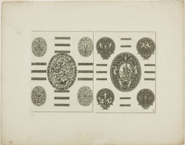 Plate Seven, from Book of Ornament, 1704, Simon Gribelin II, French, 1661-1733, France, Engraving