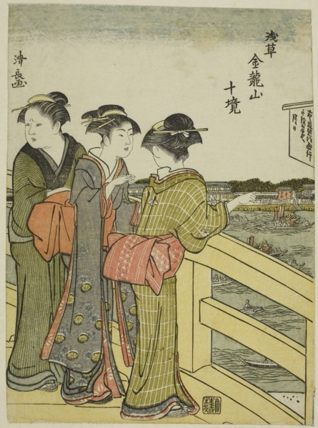 View from Azuma Bridge, from the series Ten Precincts of Kinryuzan Temple in Asakusa (Asakusa