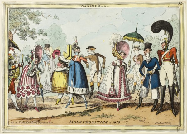 Dandies or Monstrosities of 1818, published October 3, 1818, George Cruikshank (English,