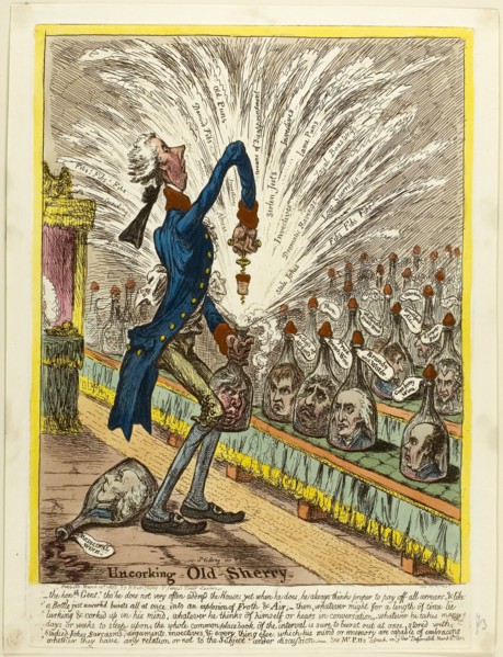 Uncorking Old Sherry, published March 10, 1805, James Gillray (English, 1756-1815), published by