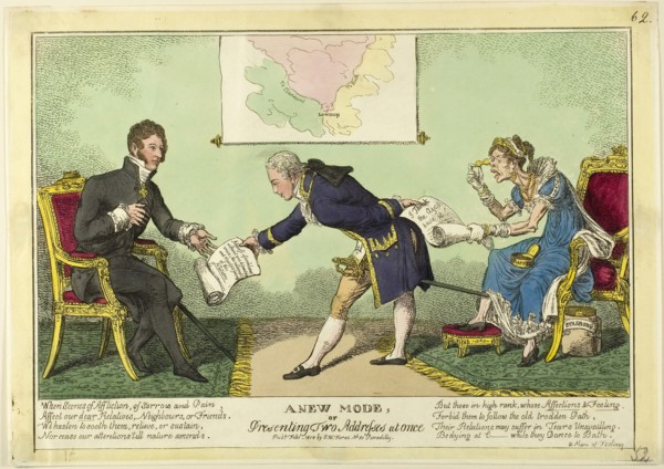 A New Mode of Presenting Two Addresses at Once, published February 1818, Charles WIlliams (English,