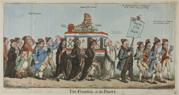 The Funeral of the Party, published October 30, 1798, Charles WIlliams (English, active 1797-1830),
