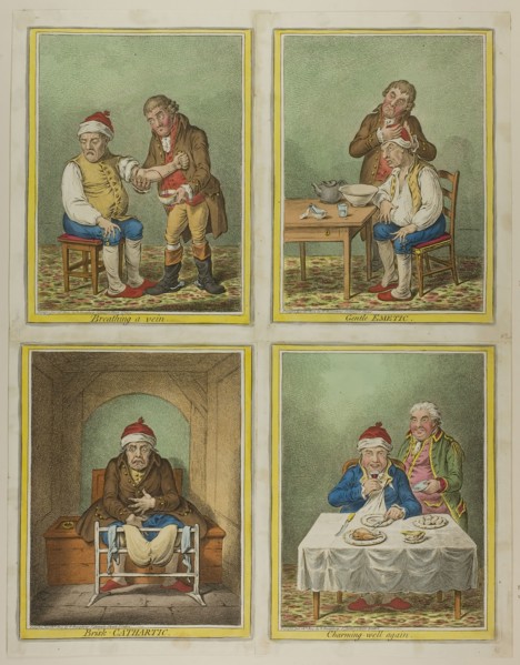 Breathing a Vein, published January 28, 1804, James Gillray (English, 1756-1815), published by