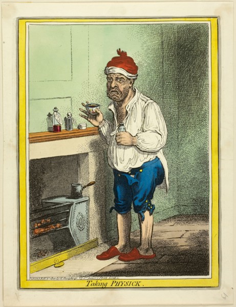 Taking Physick, published February 6, 1800, James Gillray (English, 1756-1815), published by Hannah