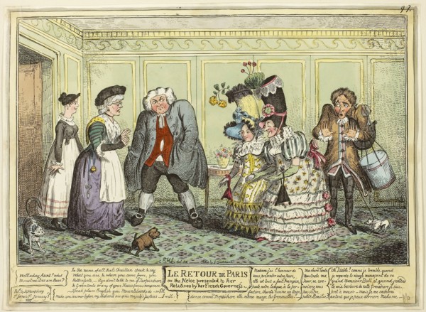 The Return of Paris, published January 3, 1817, George Cruikshank (English, 1792-1878), published