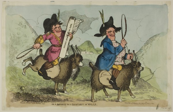 On a Journey to a Courtship in Wales, published June 16, 1795, Richard Newton, English, 1777-1798,